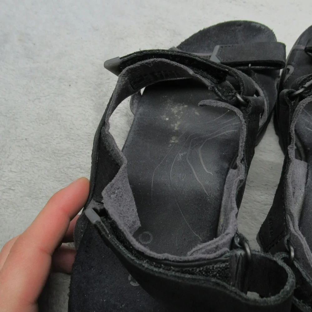 ECCO Mens 7 Yucatan Sandals Black Leather Adjustable Strap‎ Hiking Outdoor EU40
